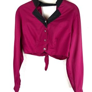 Vintage Crop Top Blouse 90s Western Wear M. 100% Cotten.

Peekaboo Rare! 80s